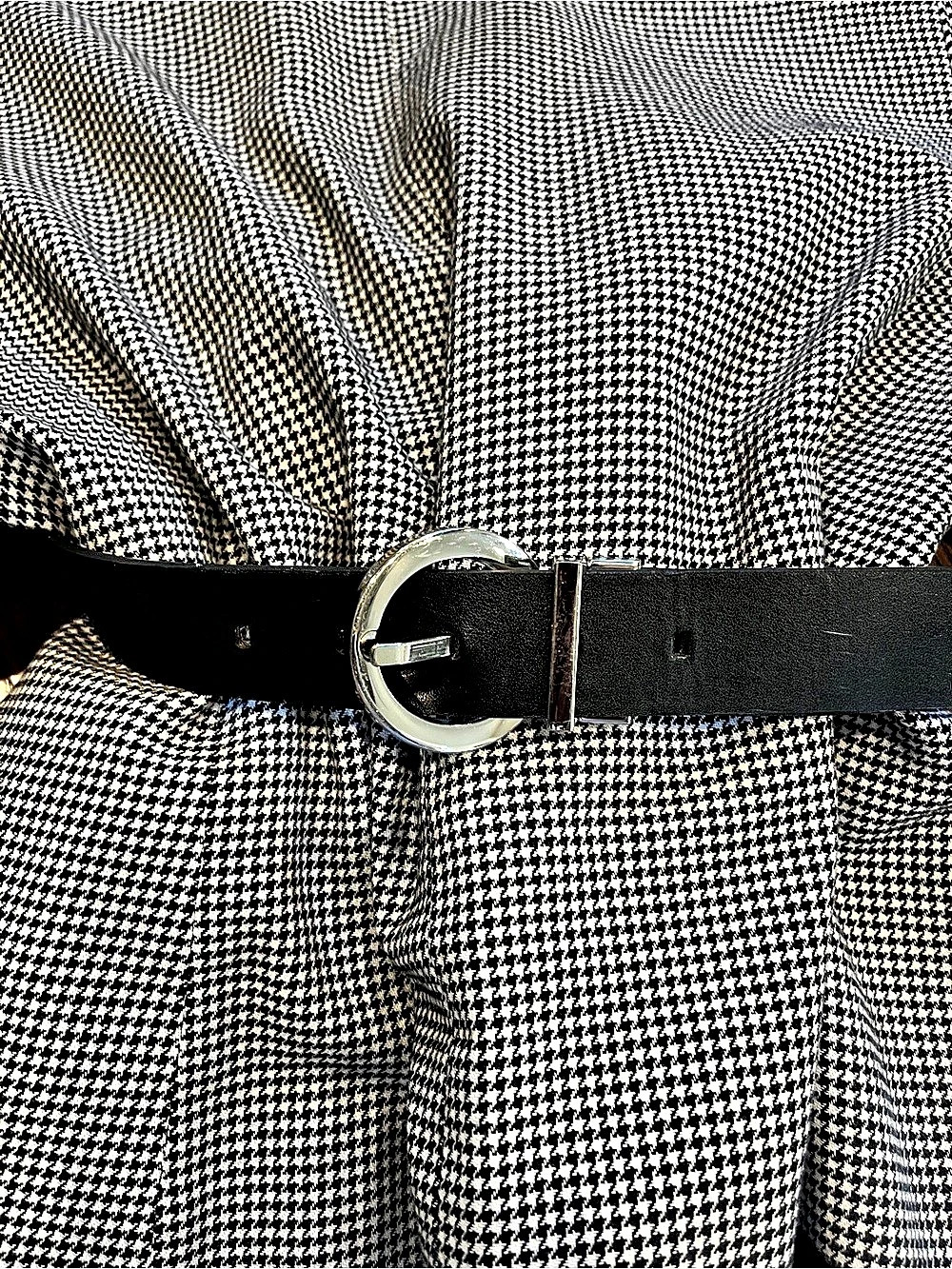 Calvin Klein Reversible Leather Belt in Black & White, Size Large